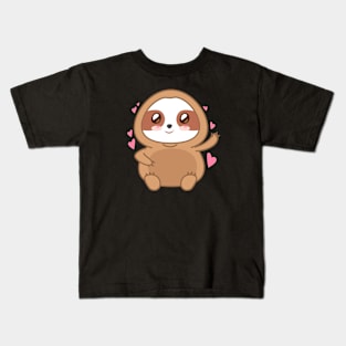 Cute Sloth Animal Drawing Kids T-Shirt